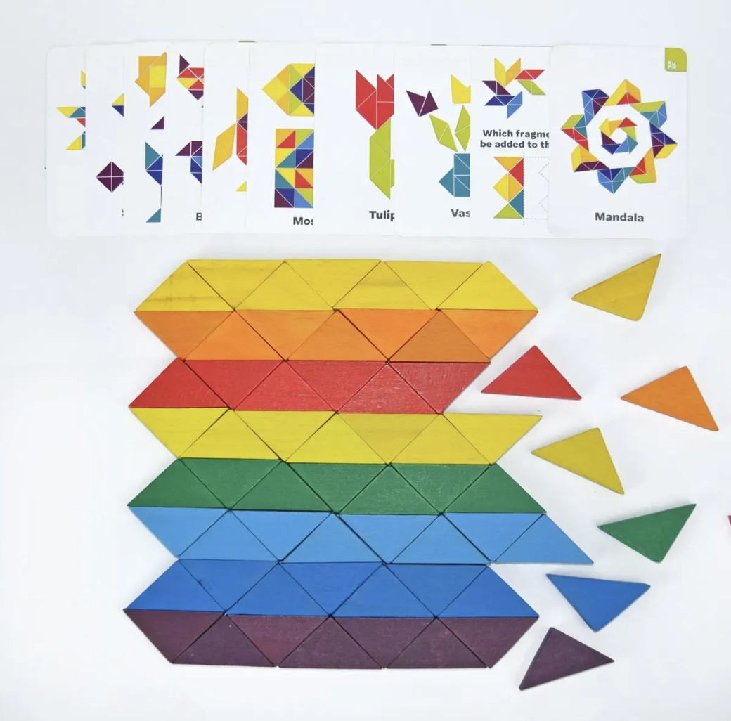 Wooden mosaic Triangles