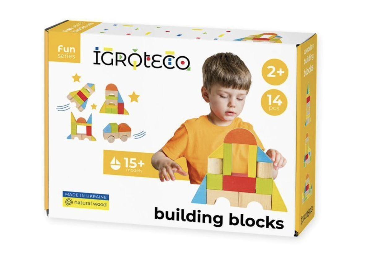 Wooden building blocks – 14 pcs.