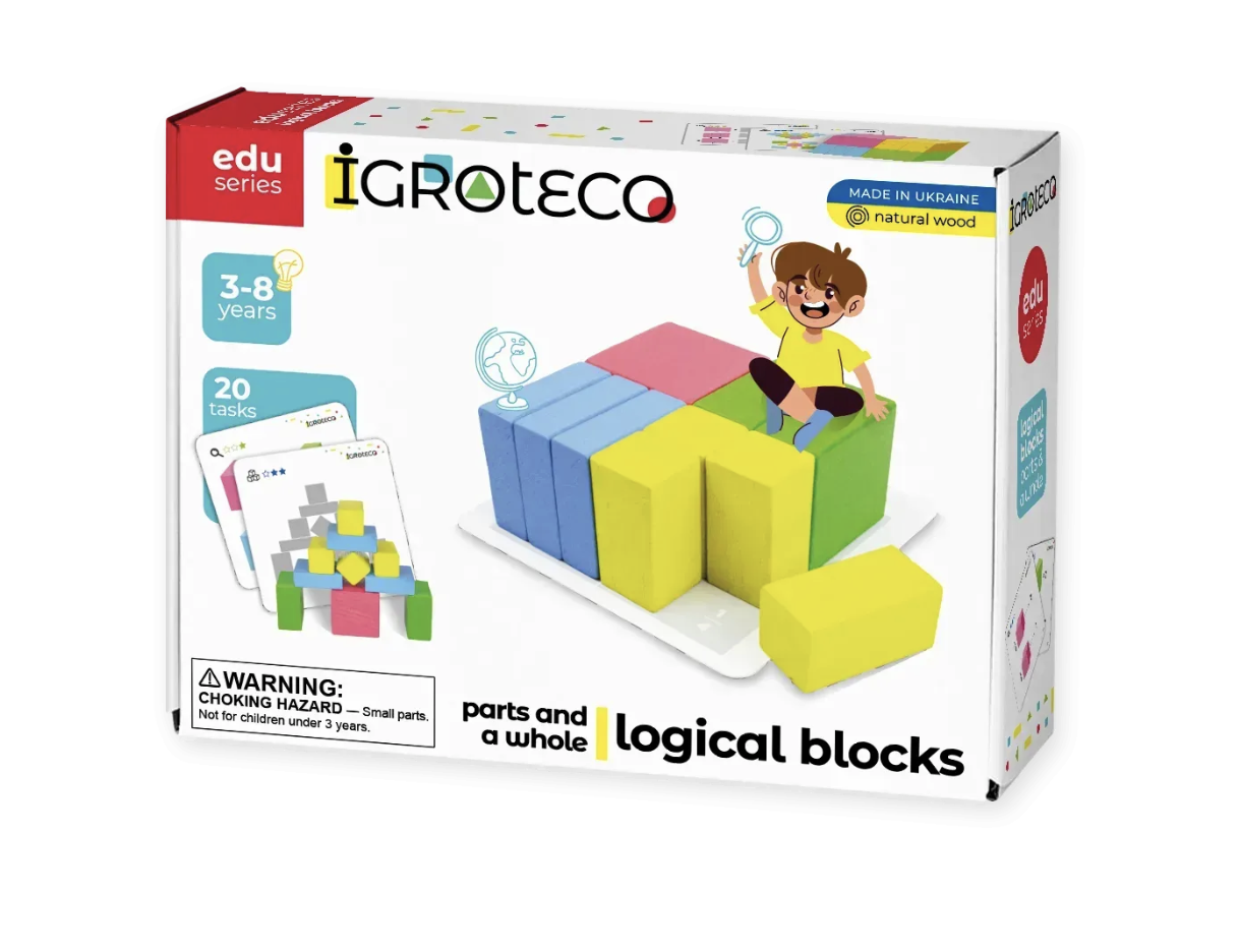 Wooden cubes — parts and whole learning set.
